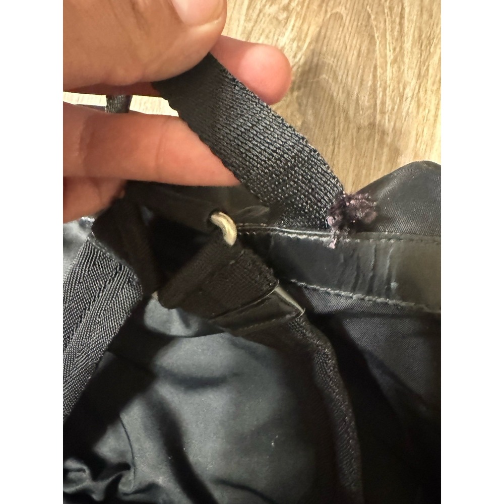 PRADA Vintage Black Tessuto Nylon Backpack Medium Triangle Logo Bag Italy 31 - Picture 12 of 16